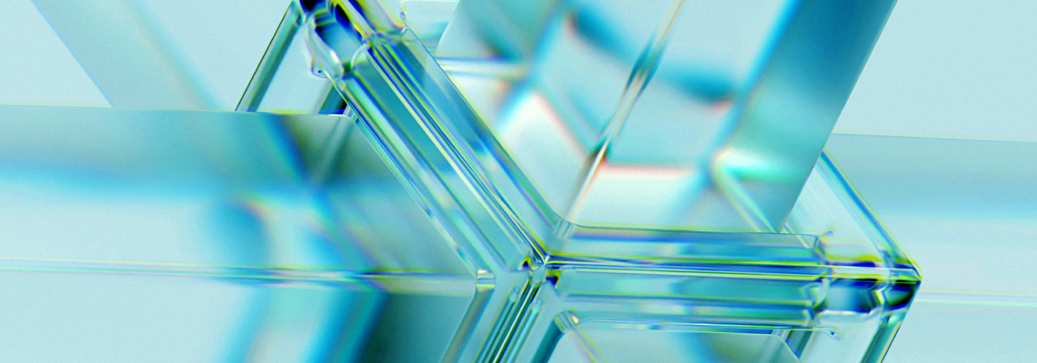 Abstrakti kubų susijungimo 3D kompozicija &ndash; rei&scaron;kia individualias konsultacijas, praktines demonstracijas ir tiesiogines 3DEXPERIENCE kompetencijų centro paslaugas.