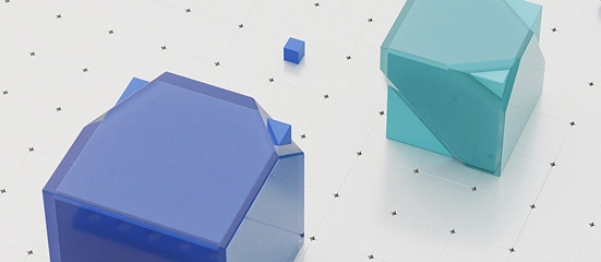 Mėlynos spiralės formos geometrinis objektas techniniame tinklelyje, simbolizuojantis inžinerinį projektavimą, skaitmenines simuliacijas ir inovacijų kūrimą bendradarbiaujant su įmonėmis.